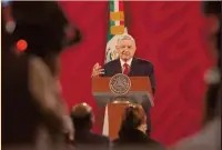  ?? Foto: afp ?? El presidente. López Obrador durante la mañanera.