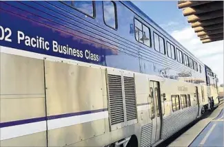  ?? Catharine Hamm Los Angeles Times ?? TO GET a seat on Amtrak’s popular Pacific Surfliner, consider upgrading to business class.