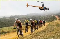  ?? ?? Riders during Stage 6 of the 2024 Absa Cape Epic Mountain Bike stage race.