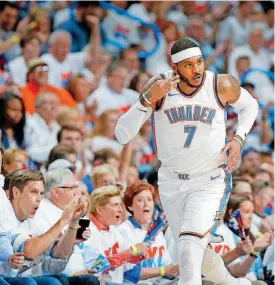  ?? [PHOTO BY BRYAN TERRY, THE OKLAHOMAN] ?? Carmelo Anthony shot a career-low 40.4 percent from the field this season with the Thunder.