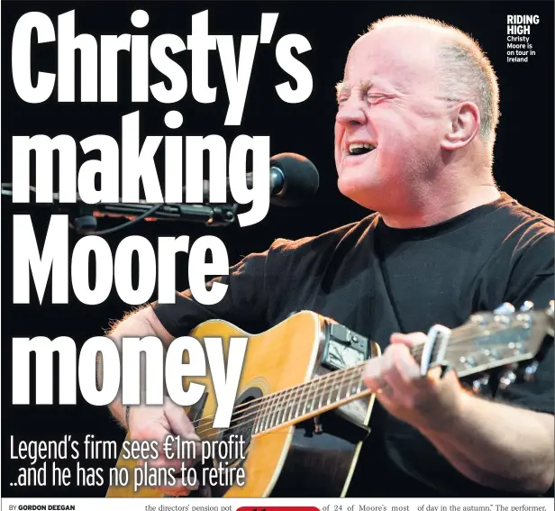  ??  ?? RIDING HIGH Christy Moore is on tour in Ireland