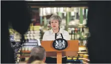  ?? Getty ?? Prime Minister Theresa May told workers in Stoke that MPs were more likely to block Brexit than allow a no-deal Brexit