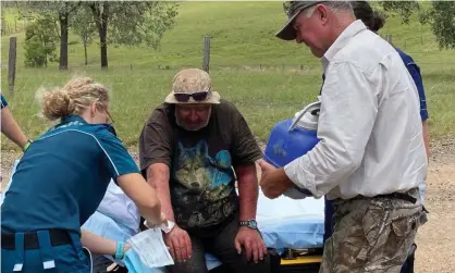  ?? Photograph: Queensland Police Service Handout/EPA ?? Missing man Robert Weber was found near a dam in a remote area of Queensland after spending 18 days lost.