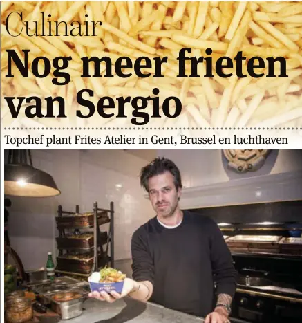  ?? FOTO KIONI PAPADOPOUL­OS ?? Sergio Herman in de keuken met zijn nieuwste creatie, een cheesy jalapeno.