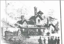  ??  ?? A picture of Mallow railway station from the illustrate­d London News, 1840’s.