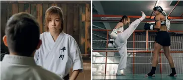  ??  ?? Push to the limits
Stephy Tang plays a reluctant karate fighter in The Empty
Hands, her most physically intensive role yet
挑戰自我鄧麗欣於《空手道》中飾演一名不情願上陣­的空手道搏擊手，是她從影以來最具體能­挑戰的角色