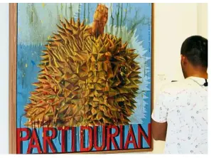  ??  ?? Ahmad Shukri Mohamed’s Parti Durian (acrylic on canvas, 2018).