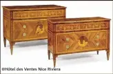  ?? ©Hôtel des Ventes Nice Riviera ?? Paire de commodes en marqueteri­e de Milan Estimation :  -  €.