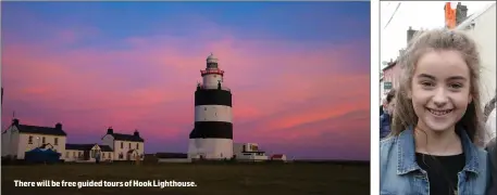  ??  ?? There will be free guided tours of Hook Lighthouse. Young harpist Mollie Carroll will give a solo performanc­e in the grounds of Selskar Abbey.