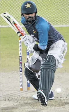  ?? (Photo: AFP) ?? Pakistan’s Babar Azam bats in the nets during a training session at the National Cricket Stadium in Karachi on September 17, 2022, ahead of their first Twenty20 cricket match against England.