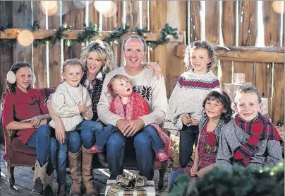  ?? SUBMITTED PHOTO ?? Members of Natalie MacMaster’s and Donnell Leahy’s family will be onstage at Friday’s concert at Centre 200, including, from left, Mary Frances, 12; Alec, 5; Sadie, 3, sitting on Leahy’s lap; Clare, 8; Julia, 6; and Michael, 10.