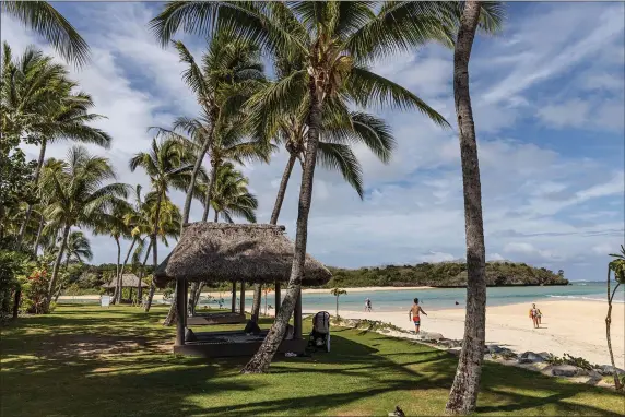  ?? STEVE HAGGERTY — TNS ?? Natadola Bay’s public beach, beside the Interconti­nental Hotel & Resort, is one of Viti Levu’s best.