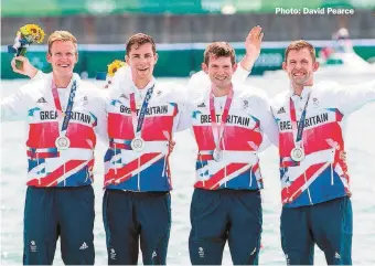  ?? Photo: David Pearce ?? Jack Beaumont (right) and the silver medal winning men's quad. Photo: David Pearce.