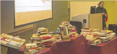  ?? BRENDYN CREAMER ?? The book drive, organized by students at St. Thomas University, raised over 250 books to provide to incarcerat­ed women at the Nova Institute in Truro.