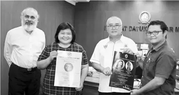  ??  ?? (From right) Lim, Yii, Vivian and Karambi with posters of the performing artistes for the Year End Vocal Recital and Vocal Master Class.