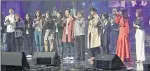  ?? KOREA POOL VIA AP ?? South Korean groups perform during a rehearsal in Pyongyang, North Korea, Sunday.