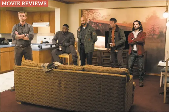  ?? Photos by Kimberley French / 20th Century Fox ?? Boyd Holbrook (left), Trevante Rhodes, Keegan-Michael Key, Thomas Jane and Augusto Aguilera in a crazily successful “The Predator.”