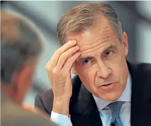  ??  ?? Bank of England Governor Mark Carney could have some tough calls to make in the coming months as he attempts to steer an even course for the UK as the sands of the economy constantly shift.