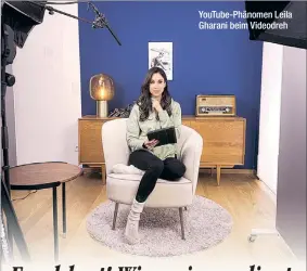  ?? ?? Youtube-phänomen Leila Gharani beim Videodreh