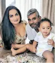  ?? ?? Lee-Ann Naidoo, husband Varoshn Pillay and their daughter, Jianna-Lee Pillay.