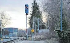  ?? FOTO: KSC ?? Das Signal auf dem Bahnhof Riedlingen steht auf rot.
