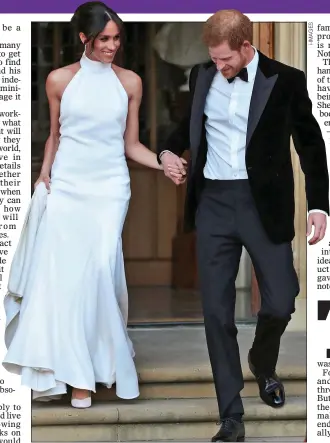  ??  ?? STEPPING INTO THE LIMELIGHT: The Sussexes after their 2018 wedding