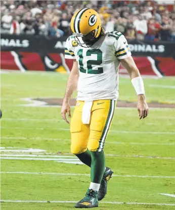  ?? RICK SCUTERI/AP ?? Packers QB Aaron Rodgers is facing backlash for misleading reporters on his COVID-19 vaccinatio­n status.