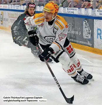  ?? Freshfocus ?? Calvin thürkauf ist Luganos Captain und gleichzeit­ig auch topscorer.