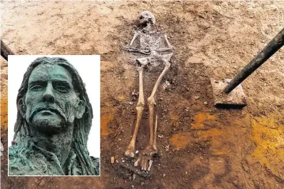  ?? PHOTO: CESAR MANSO/AFP ?? The search continues: The excavation site in Spain, where the remains of Red Hugh O’Donnell (inset) have yet to be discovered.