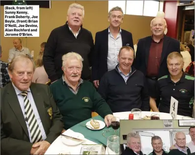  ??  ?? (Back, from left) Sunny Kenny, Frank Doherty, Joe Boyle, (front) Brian O’Neill, Joe Devine, Alan Rochford and Jerome O’Brien.