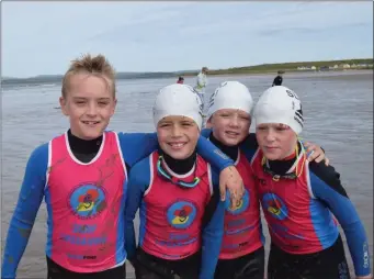  ??  ?? Some of the young surf lifesavers from the Sligo Surf Lifesaving Club at the regional finals in Rossnowlag­h.