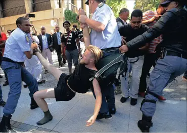  ?? Picture: CINDY WAXA. ?? NABBED: Student protests have continued unabated throughout the country. Last year students from various tertiary institutio­ns forced their way into Parliament to try to persuade Minister of Higher Education Blade Nzimande to decrease fees. Some...