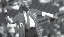  ?? AFP ?? Baseball Hall of Famer Frank Robinson, shown here throwing out the first pitch at Nationals Park in Washington D.C. on May 9, 2015, died at the age of 83 on Thursday.
