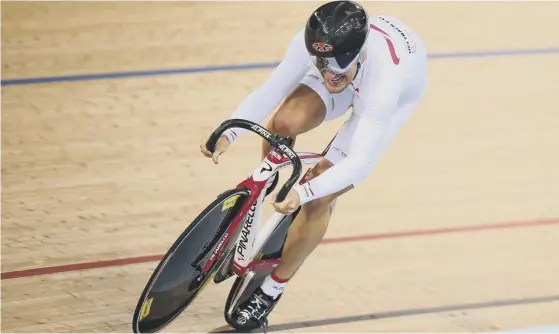  ??  ?? 2 Callum Skinner is saving his energy for Friday’s individual sprint at the World Track Championsh­ips at the Hong Kong Velodrome.