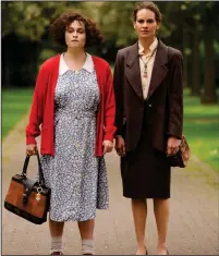  ?? Bernd Spauke/Elsani Film GmbH ?? Helena Bonham Carter, left, and Hilary Swank as real-life patient Eleanor Riese and her lawyer, Colette Hughes, who won a landmark case for mental patients’ rights in the 1980s, brought to film in “55 Steps.”
