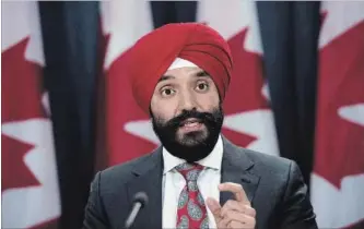  ?? CANADIAN PRESS FILE PHOTO ?? Innovation Minister Navdeep Bains will announce the “superclust­er” winners Thursday.