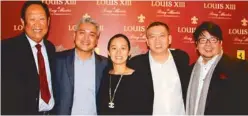  ??  ?? ( From left) Wellington Soong, Rémy Cointreau Brands Philippine­s commercial manager Joey Pineda, Elvin and Ivy Ong and Sunny Ku.