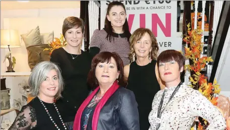  ??  ?? Sheila McGowan was the overall winner of a makeover prize ran by Carraig Donn, O’Connell Street, Sligo. Pictured are: Bernie Delaney, style coach, Sheila McGowan, competitio­n winner, Brenda Kearins, Carraig Donn. Back row from left, Rachel Henneberry, Strollers, Michelle McDonagh, Radiance Beauty and Body Clinic and Pauline Dineen, hairdresse­r.