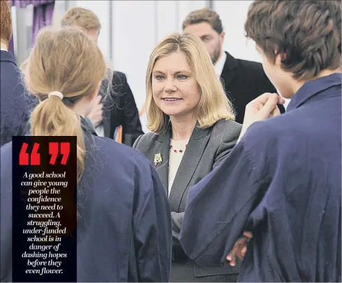  ?? PICTURE: RICHARD PONTER ?? LEFT BEHIND: Surely Justine Greening, who went to a comprehens­ive school in Rotherham, realises the folly of slashing school funding to our region?