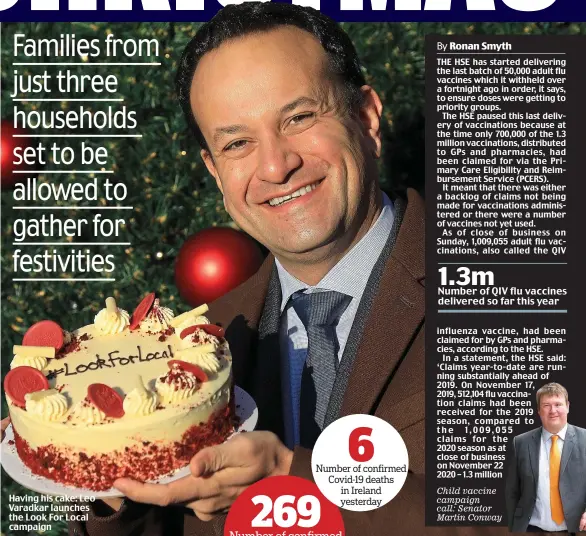  ??  ?? Having his cake: Leo Varadkar launches the Look For Local campaign