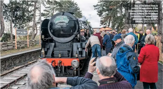  ?? JACK BOSKETT ?? One of the latest lines to extend its operations is the Gloucester­shire Warwickshi­re Steam Railway. Its Broadway extension has helped boost passenger figures by 50% (SR484).