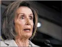  ?? CHIP SOMODEVILL­A/GETTY ?? House Speaker Nancy Pelosi’s “fact sheet” alleged gross abuses of power by President Donald Trump.