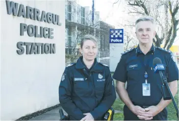  ??  ?? During their “day of action” on Saturday acting sergeant Tracey Grace and inspector Chris Major launched the Eyewatch - Baw Baw Police Service Area Facebook page.