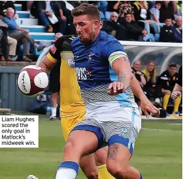  ?? ?? Liam Hughes scored the only goal in Matlock’s midweek win.
Crewe Alexandra.