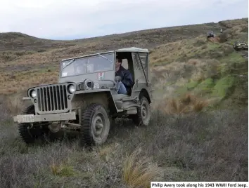  ??  ?? Philip Avery took along his 1943 WWII Ford Jeep.