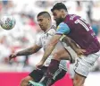  ??  ?? Mile jedinak battles with Fulham’s Aleksandar Mitrovic.