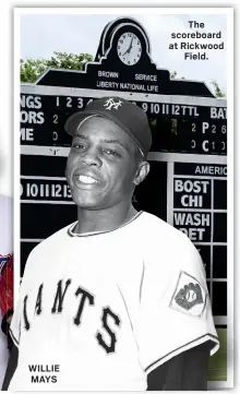  ?? ?? WILLIE MAYS
The scoreboard at Rickwood Field.