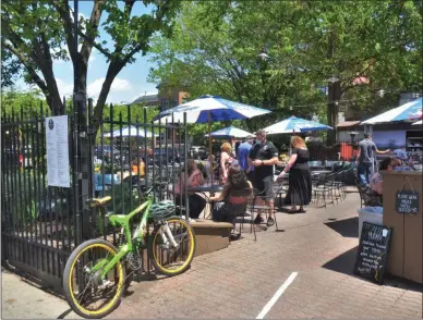  ?? LAUREN HALLIGAN - MEDIANEWS GROUP FILE ?? Saratoga Springs restaurant Bailey’s reopened its patio dining operations earlier this month.