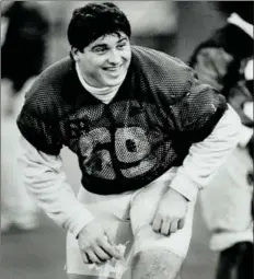  ??  ?? Dan Ferrone in training with the Toronto Argonauts the day before playing the CFL Eastern Division title game in 1983.