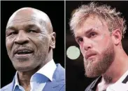 ?? Picture: FRANCOIS NEL/CHRIS PETERSEN/GETTY IMAGES ?? ENDURING INTEREST: Former undisputed heavyweigh­t world champion Mike Tyson, left, and YouTuber Jake Paul will square up in an exhibition fight in July